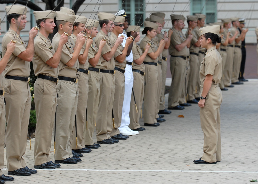 Midshipmen learn sword manual