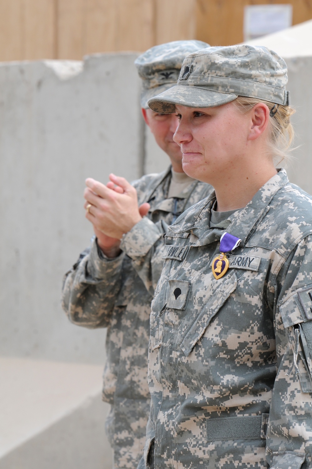 Spc. Patricia Fowler, 101st CAB, Receives the Purple Heart