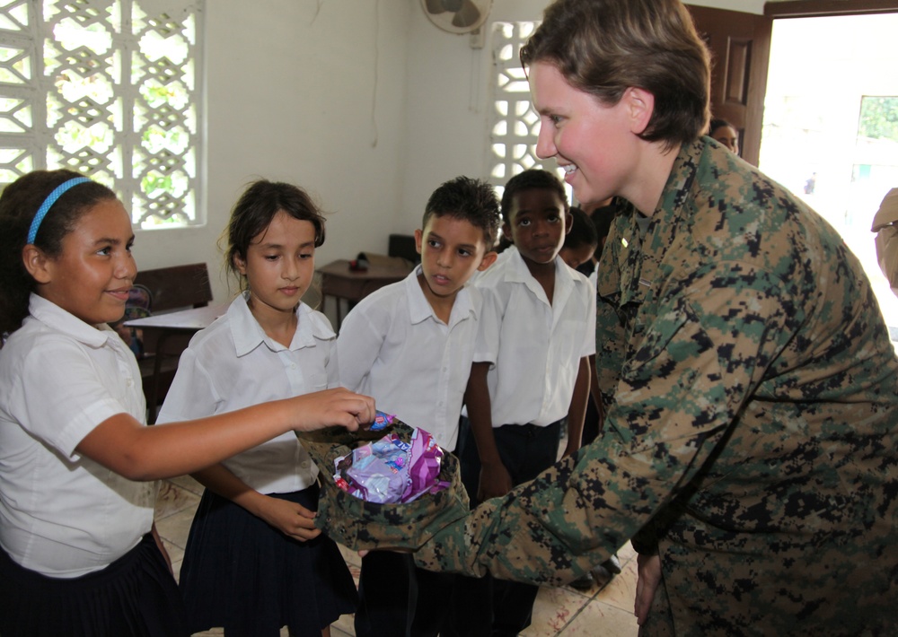 Marines working with NGO Give a Kid a Backpack