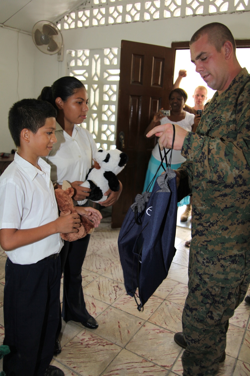 Marines working with NGO Give a Kid a Backpack