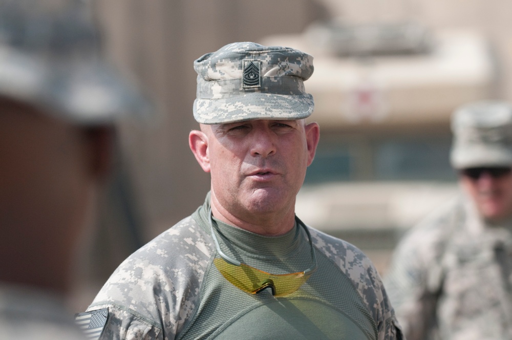 USF-I Command Sgt. Maj. pays final visit to troops