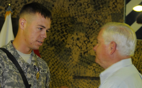 USD-C Soldier receives Purple Heart from US defense secretary