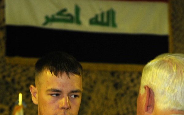 USD-C Soldier receives Purple Heart from US defense secretary