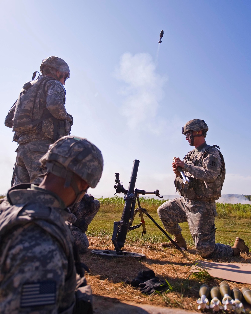 Massachusetts Mortar Platoon Fires for Effect, Camp Atterbury