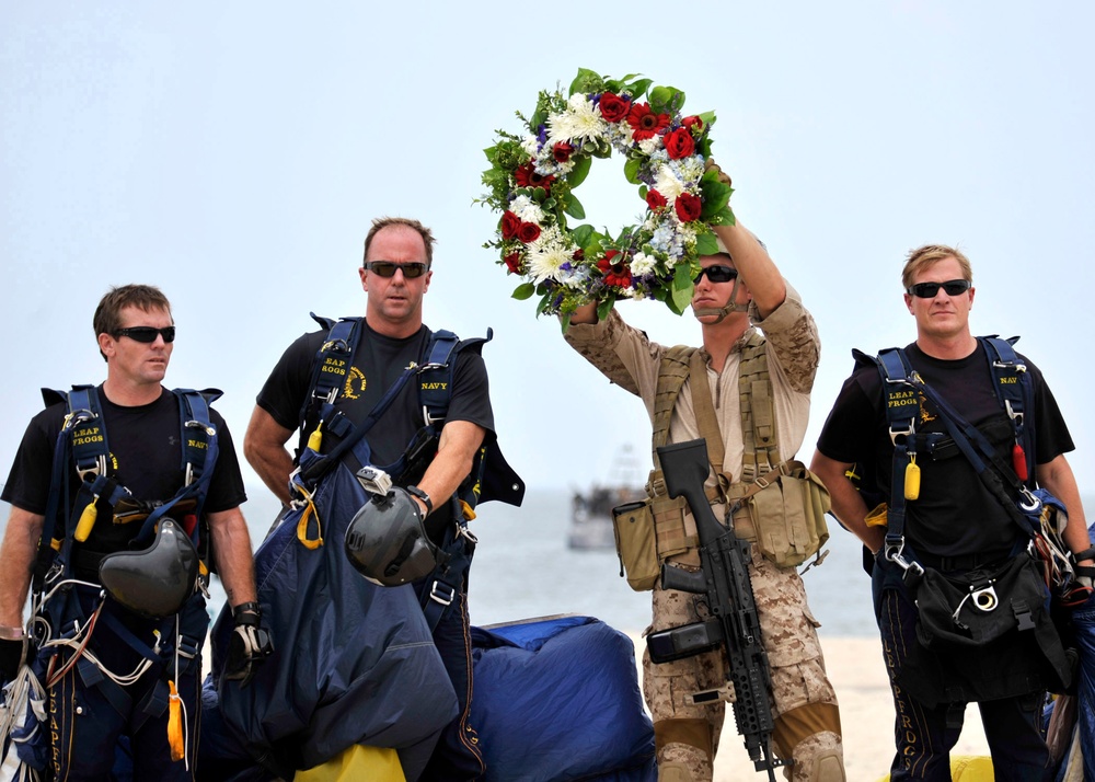 Members of the U.S. Navy Parachute Team