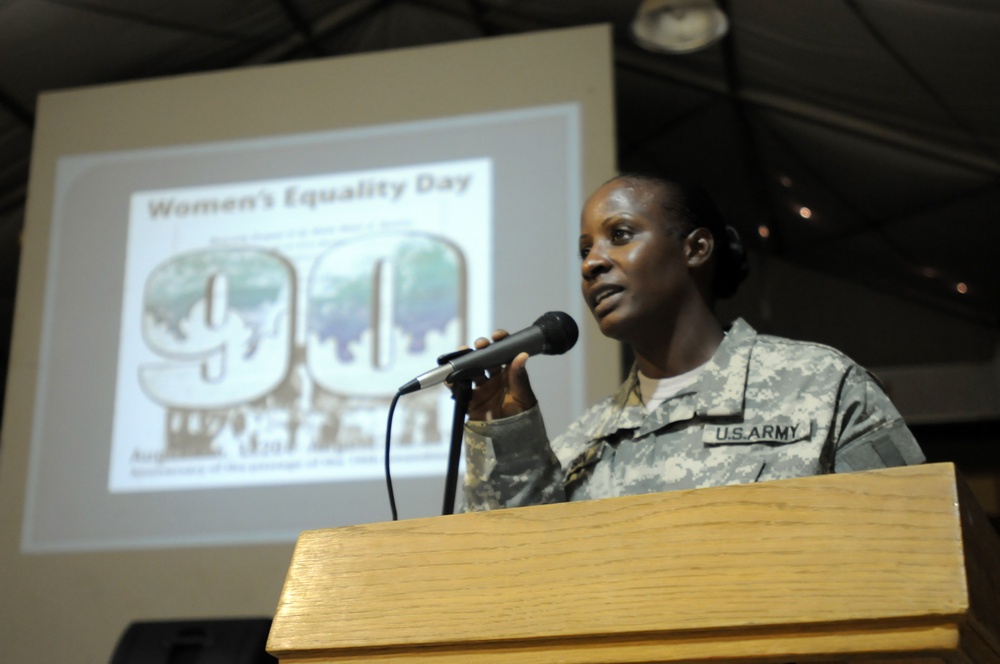 Soldiers celebrate Women's Equality Day