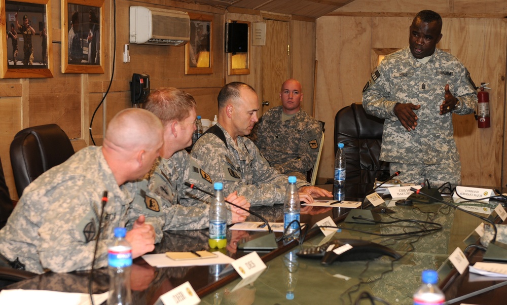 CSM Marvin Hill visits Camp Phoenix in Kabul, Afghanistan