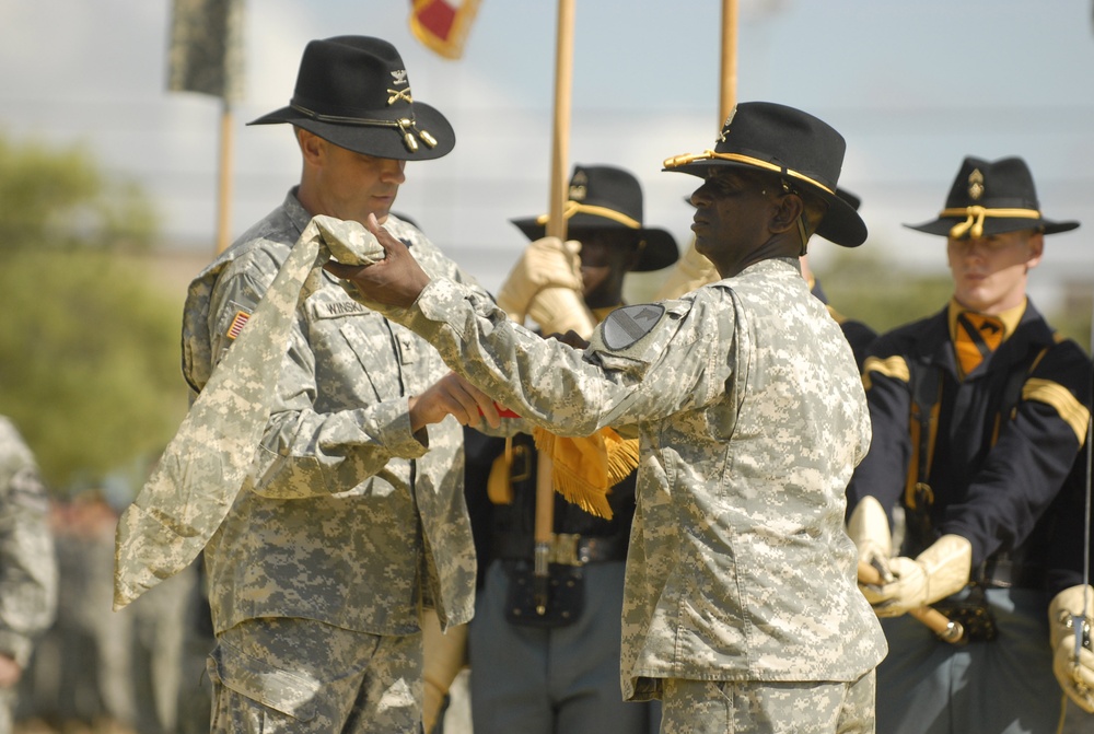 Long Knives hold color casing ceremony