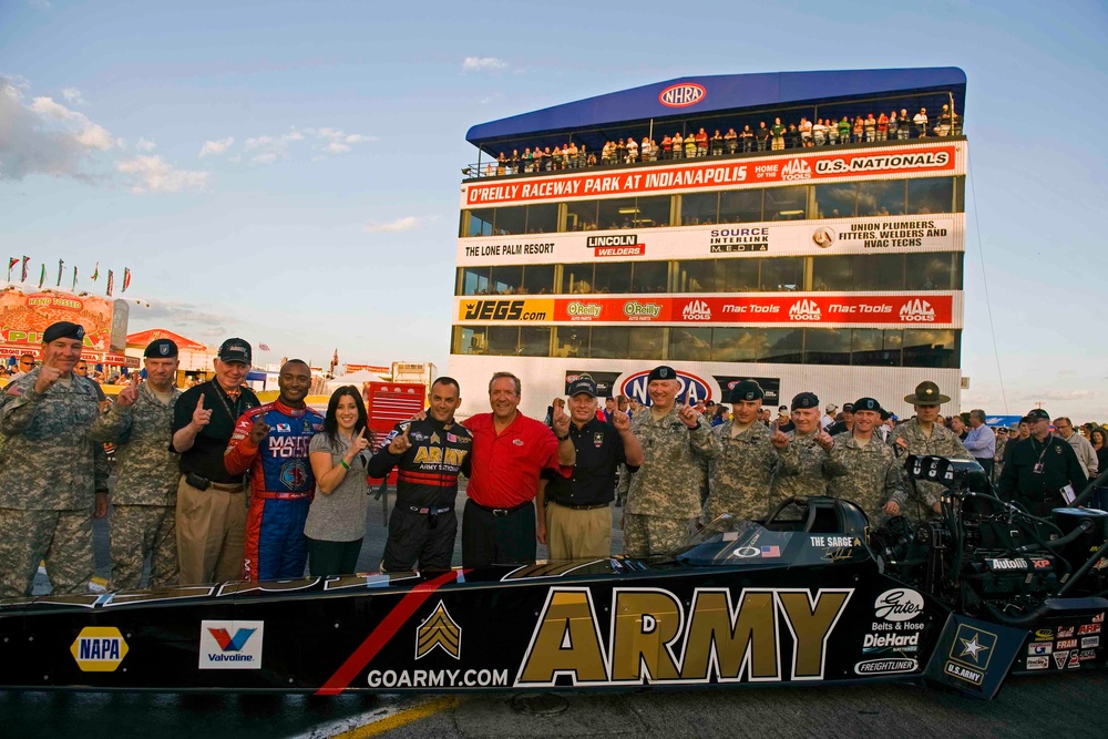 New Army Dragster Races O’Reilly Speedway, Indianapolis Marks 10-year Army, NHRA Partnership