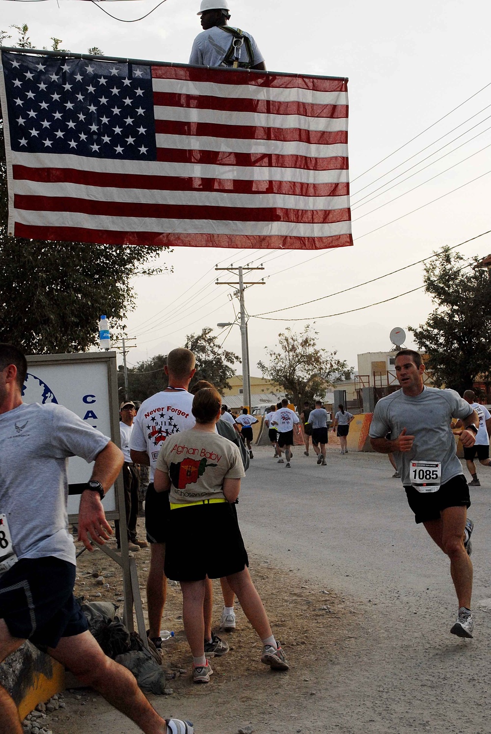 Bagram service members, Civilians Run in Honor of 9/11