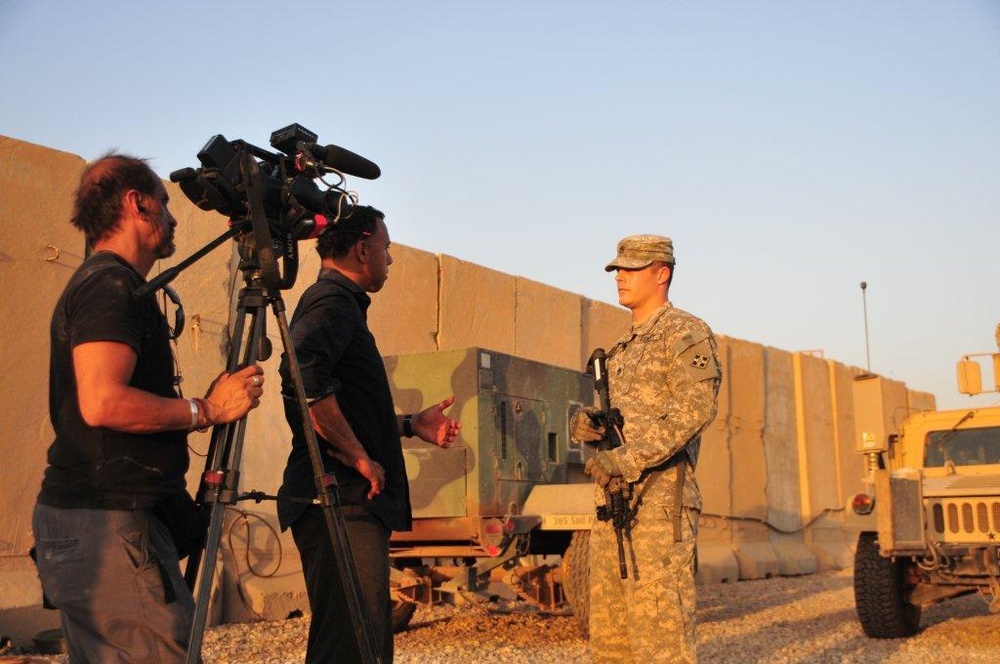 Soldiers Conduct Patrol, Talk With Media