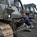 Mechanic finishes work on dozer