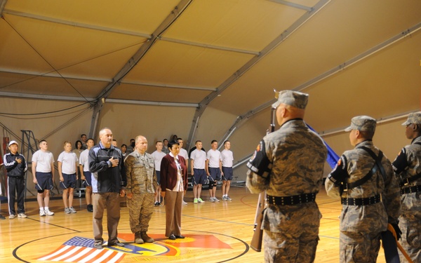 Niz Village and Transit Center compete in a sports day