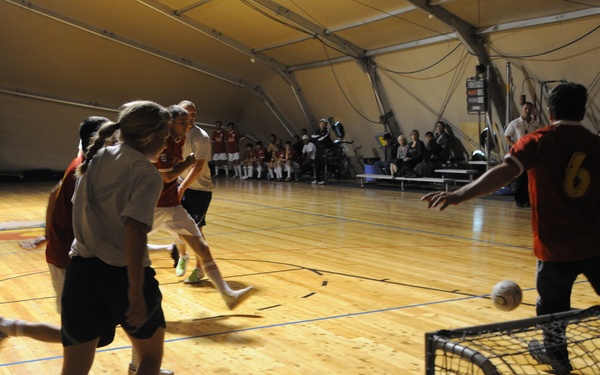 Niz Village and Transit Center compete in a sports day