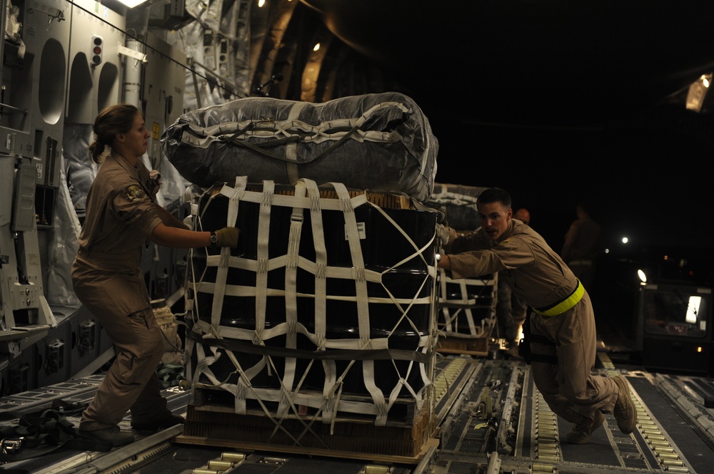 C-17 Air Drop over Afghanistan