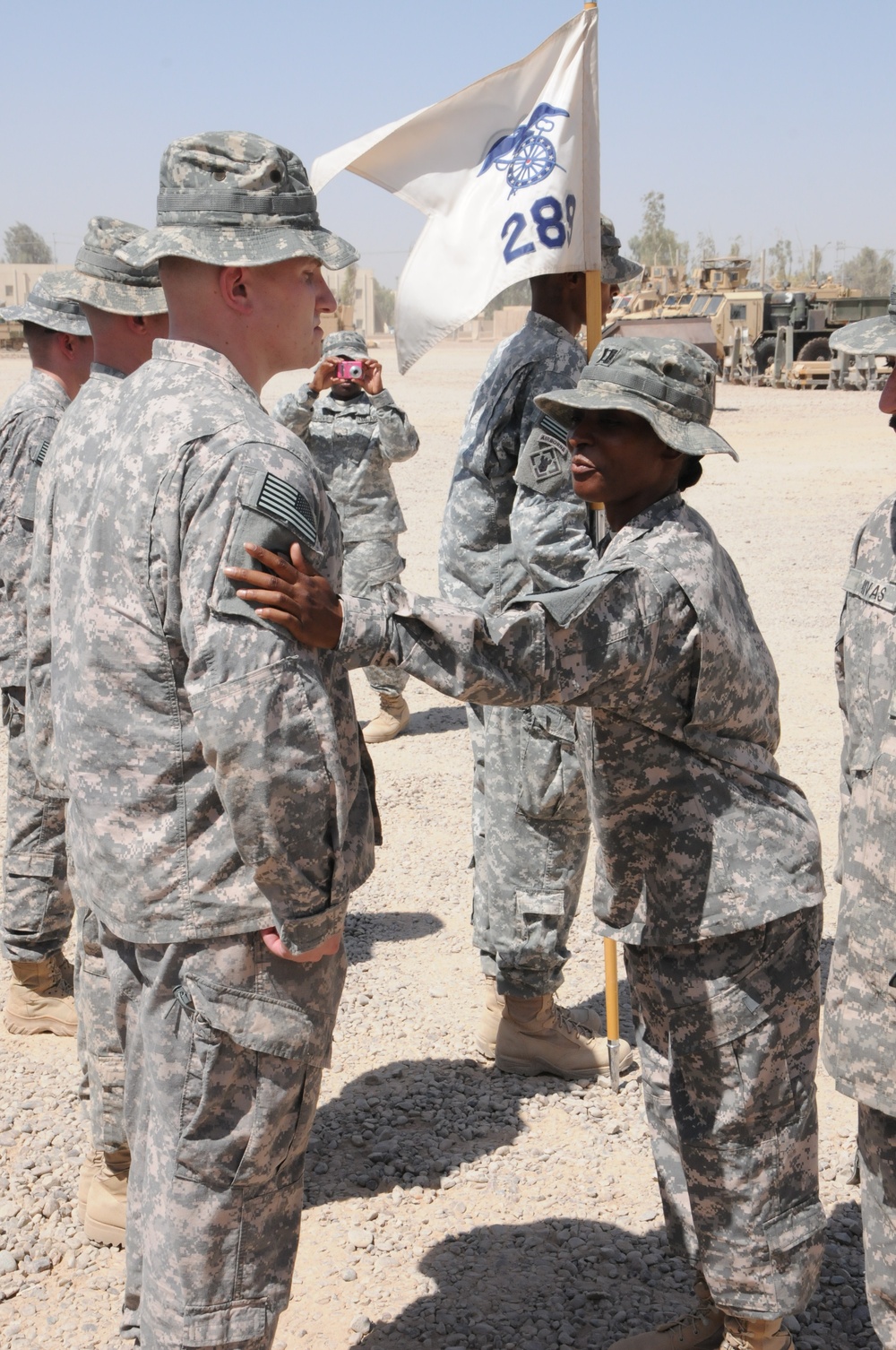 289th QM Soldiers receive combat patch