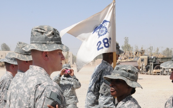 289th QM Soldiers receive combat patch