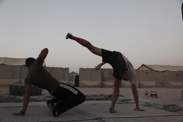 Service members Practice Capoeira in Afghanistan