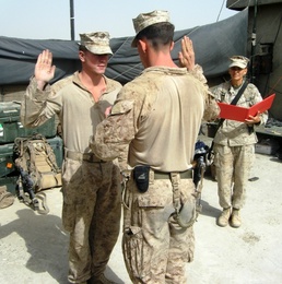 Bomb Technician Re-enlists in Sangin