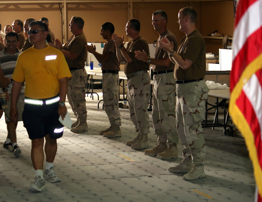 Camp Arifjan Navy Welcomes Sailors back to the Navy, Home