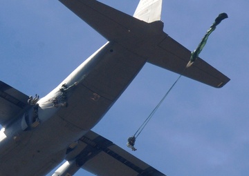 Paratrooper Military Police Exit Aircraft