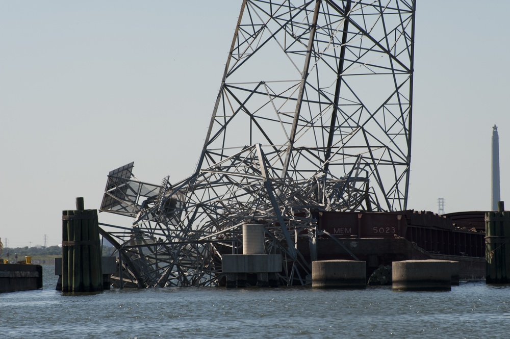 A Damaged Electric Tower in the Houston Ship Channel