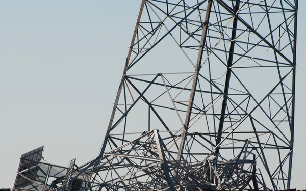 A Damaged Electric Tower in the Houston Ship Channel