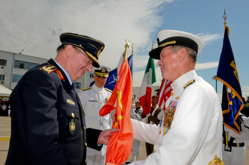 Commander, NAVEUR-NAVAF, JFC Naples, Passes the Flag