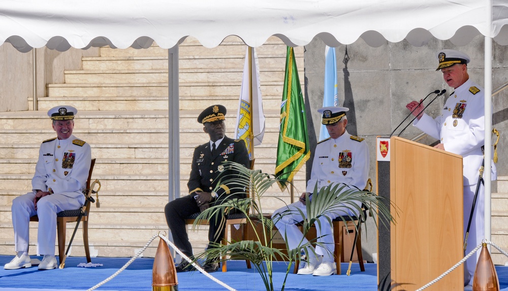 Commander, NAVEUR-NAVAF, JFC Naples, Passes the Flag