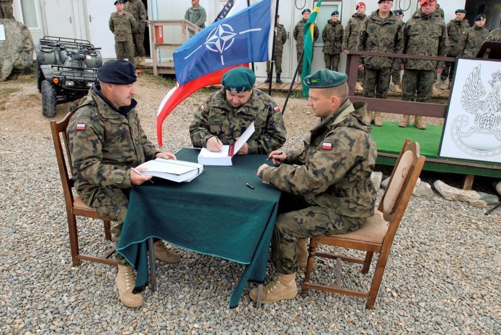 KFOR Polish Contingent holds Transfer of Authority at Camp Bondsteel