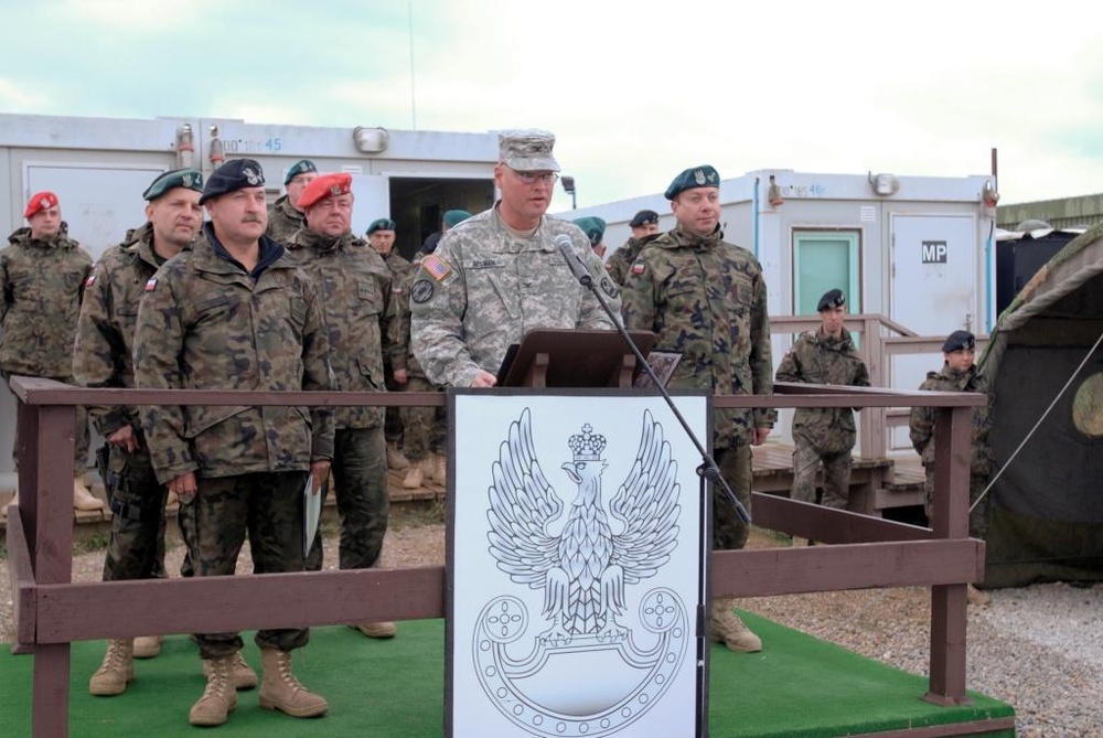 KFOR Polish Contingent holds Transfer of Authority at Camp Bondsteel