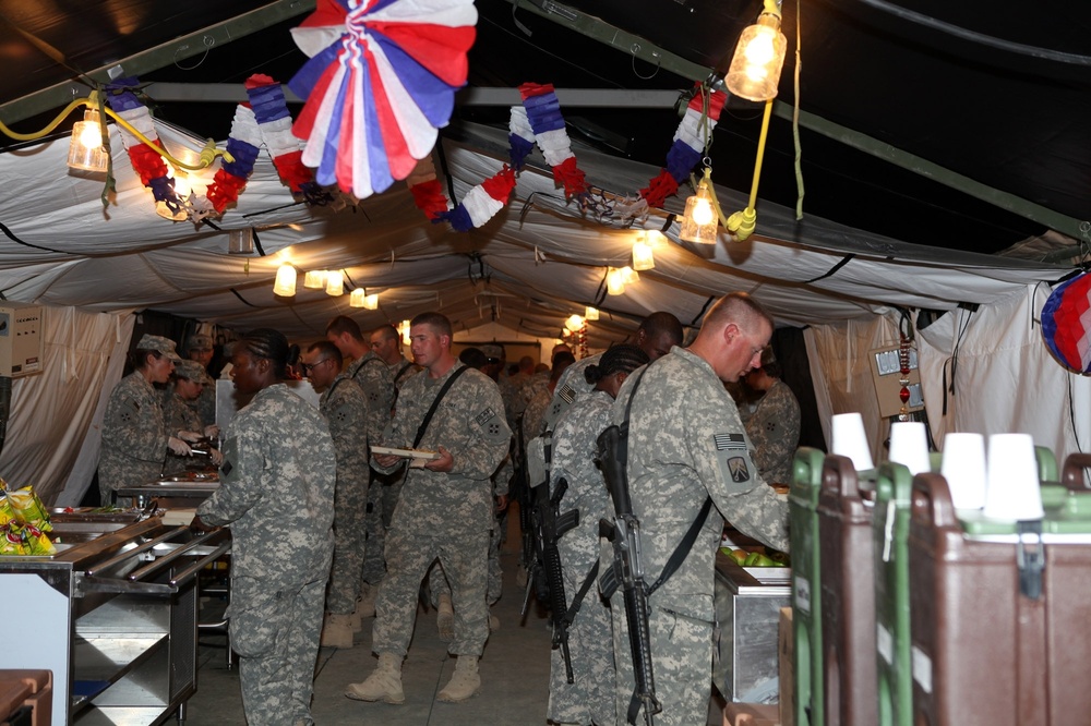4th CAB Commemorates Opening of the Freedom Rings Dining Facility in Afghanistan by Celebrating 4th of July With Style