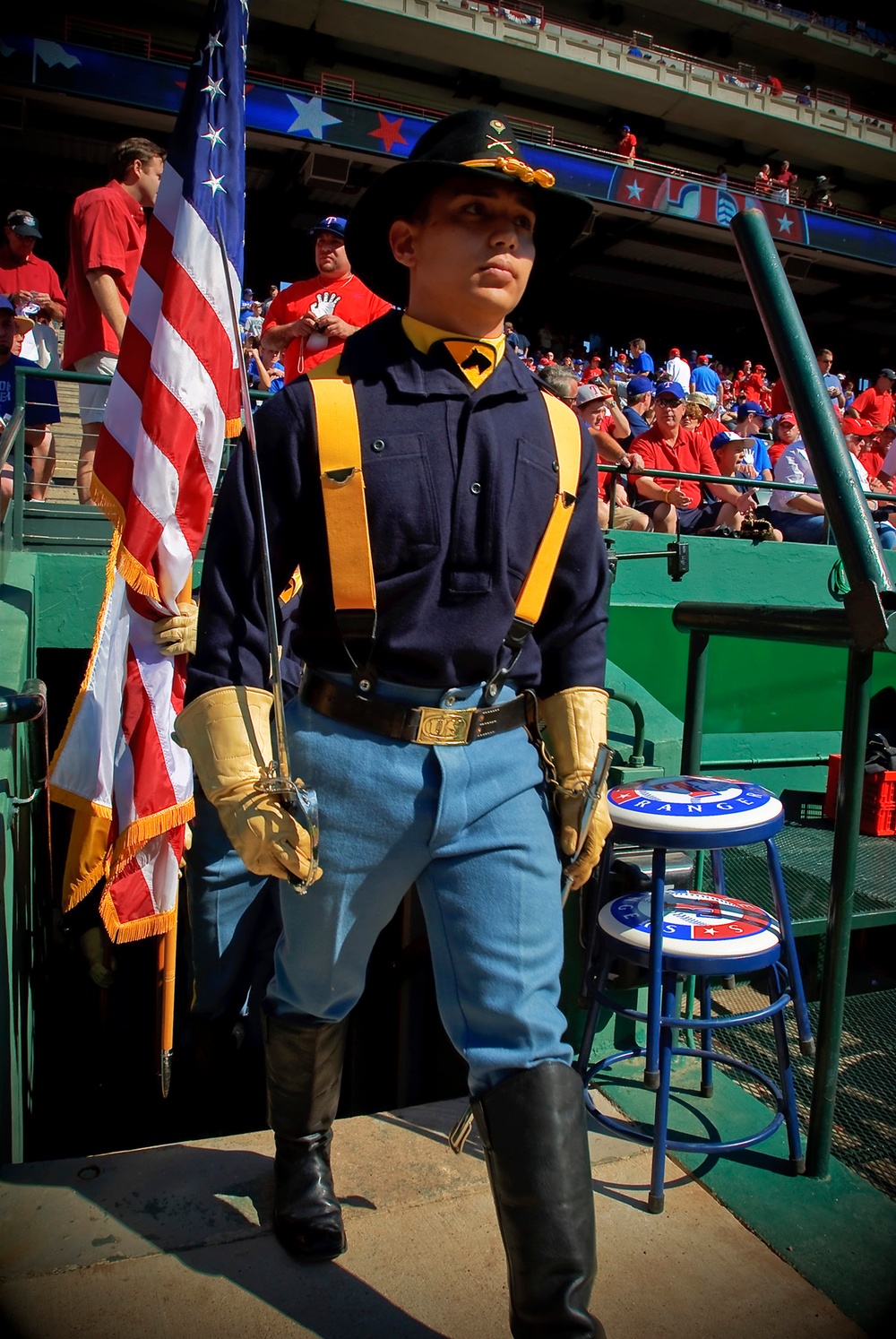 1st Cavalry Division Honor Guard takes the mound