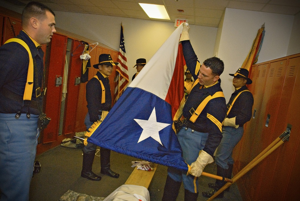 1st Cavalry Division Honor Guard takes the mound