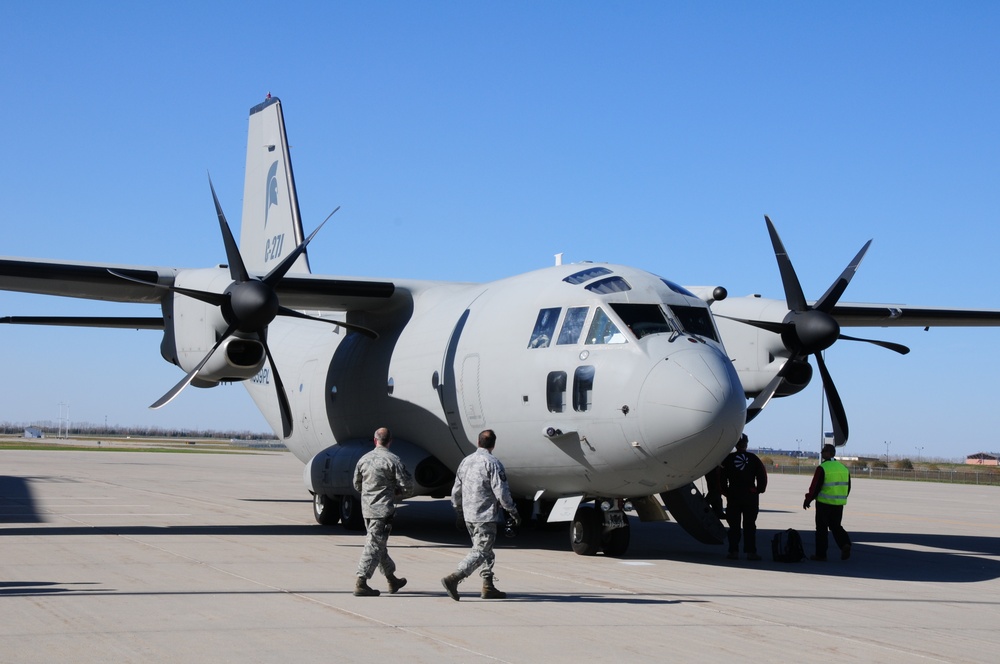 C-27J Lands at North Dakota Air National Guard for Familiarization