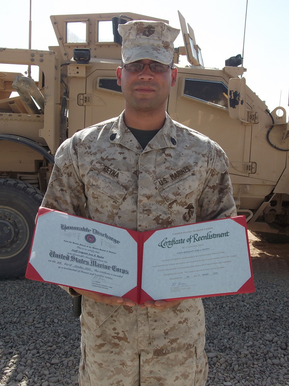 Staff Sergeant Re-enlists after successful deployment