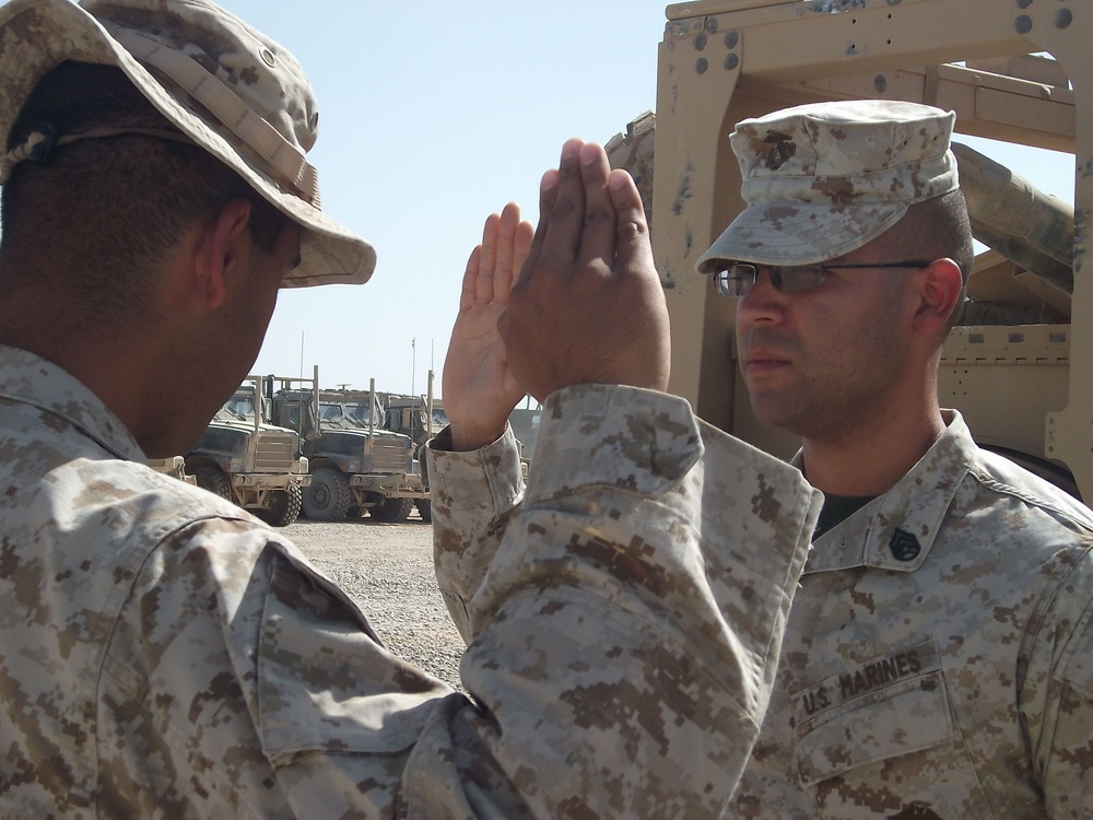 Staff Sergeant Re-enlists after successful deployment