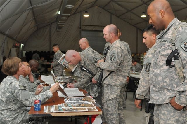 Deployed soldiers gather in support of Combined Federal Campaign-Overseas
