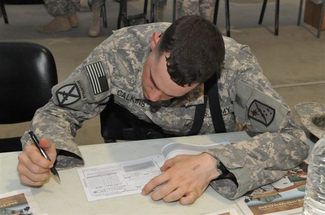 Deployed soldiers gather in support of Combined Federal Campaign-Overseas