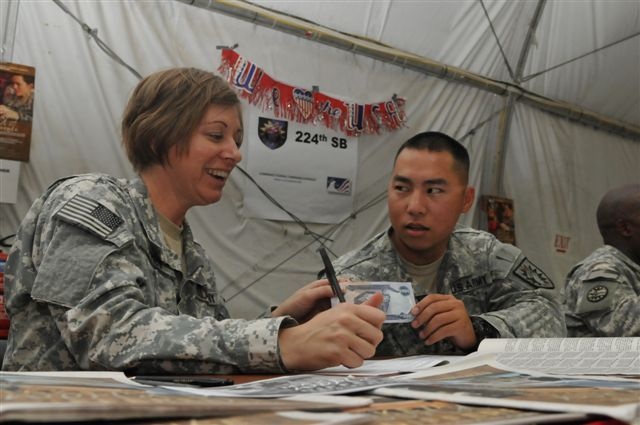 Deployed soldiers gather in support of Combined Federal Campaign-Overseas