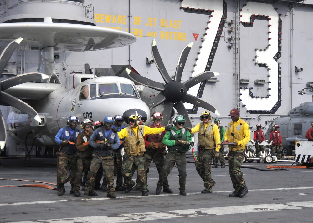 USS George Washington conducts fire drills