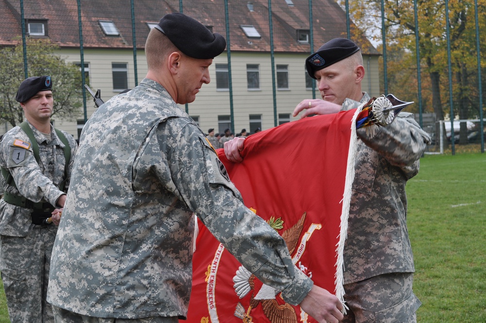 15th Eng. Bn. cases colors, prepares for deployment