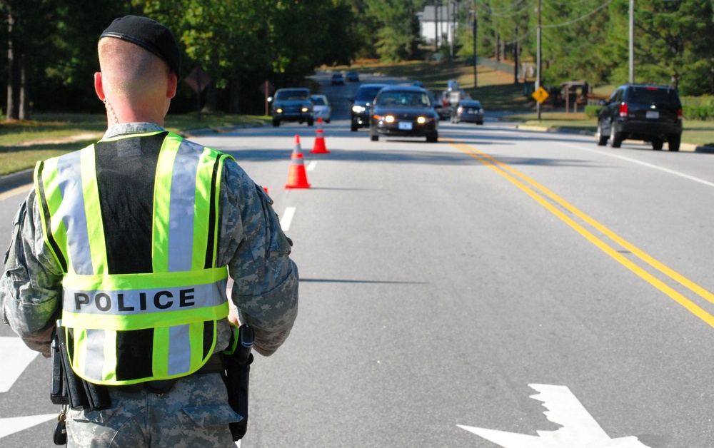 Military Police Enforce Speed Limit on Fort Bragg