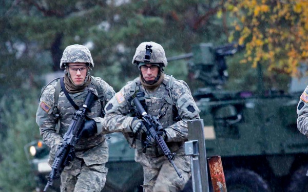 US and Latvian soldiers train at Adazi Training Area