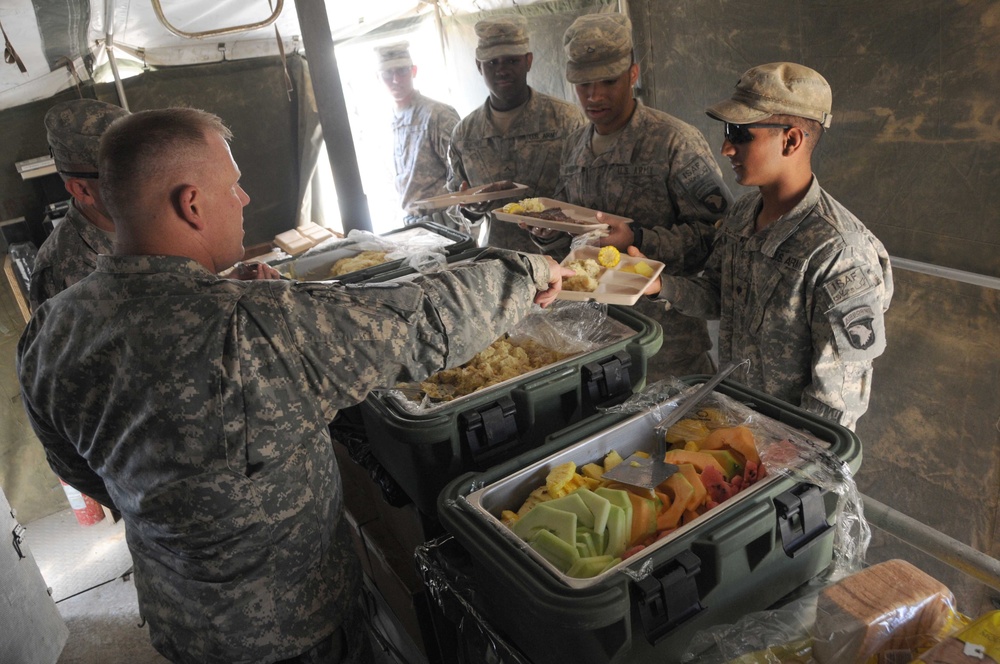 Forward Operating Base YaYah Khel YahYa Khel Soldiers receive surprise steak, ice cream lunch