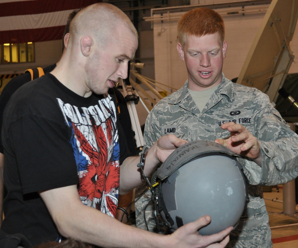 MMA fighters visit base personnel