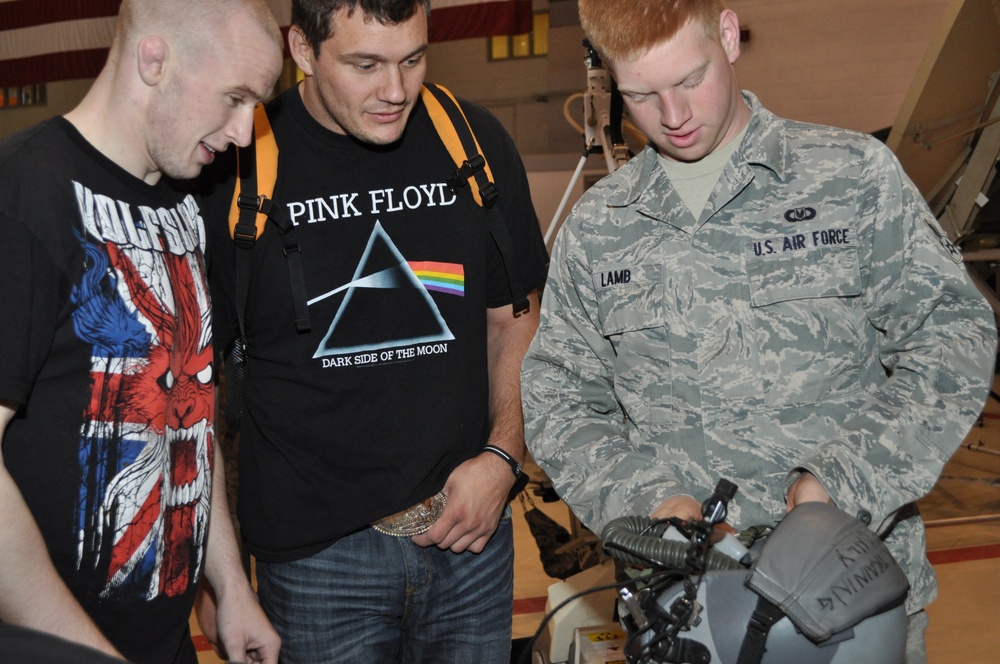 MMA fighters visit base personnel
