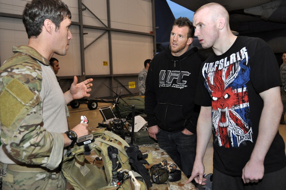 MMA fighters visit base personnel