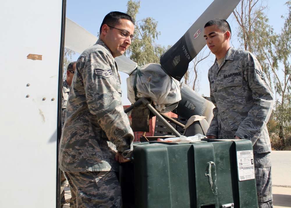 Joint Base MDL Airman supports material management operations at Balad