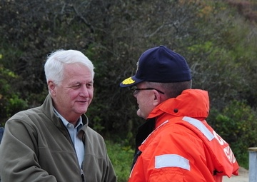 Congressman Delahunt Meets With Rear Adm. Neptun at Coast Guard Station Chatham